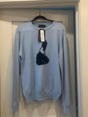 NWT UNISEX Coastal Blue Block Island Sweater Size M